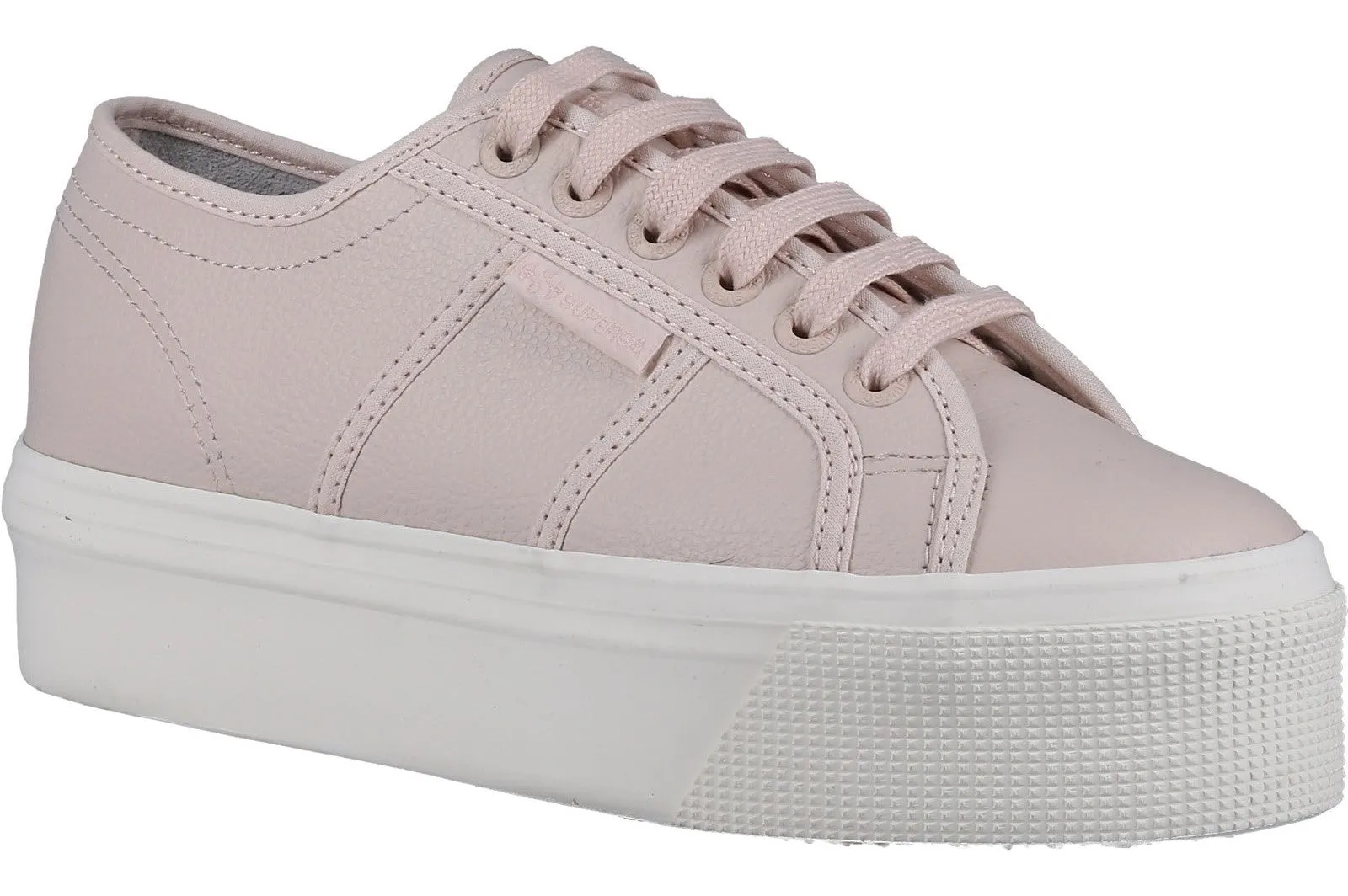 Superga 2790 Tumbled Leather Womens Flatform Trainer