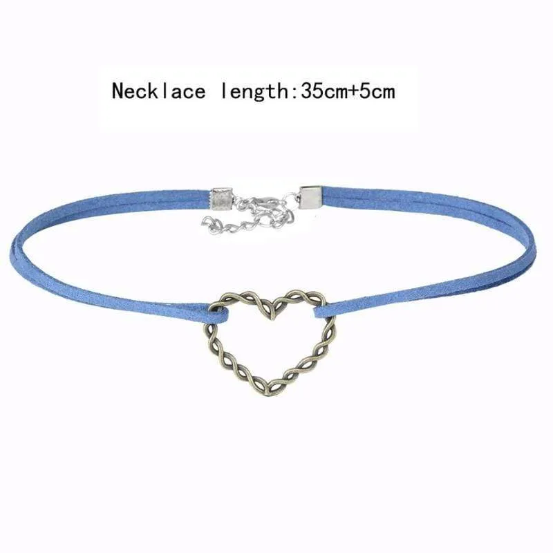 This Little Heart of VINE Blue Choker Necklace