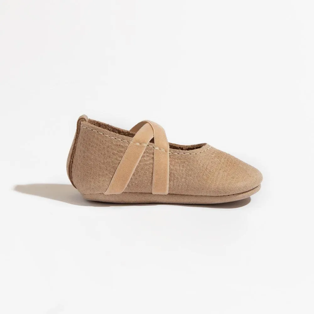 Weathered Brown Ballet Slipper Baby Shoe