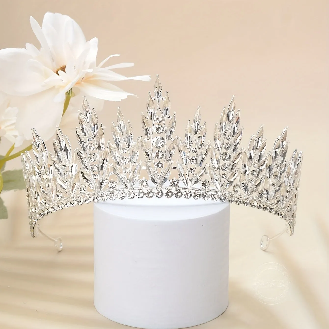 Wedding Tiara Crystal Flower Crown Glitter Headband Rhinestone Headpiece Bridal Wedding Hair Accessories For Women Girls Hair Jewelry For Party Prom