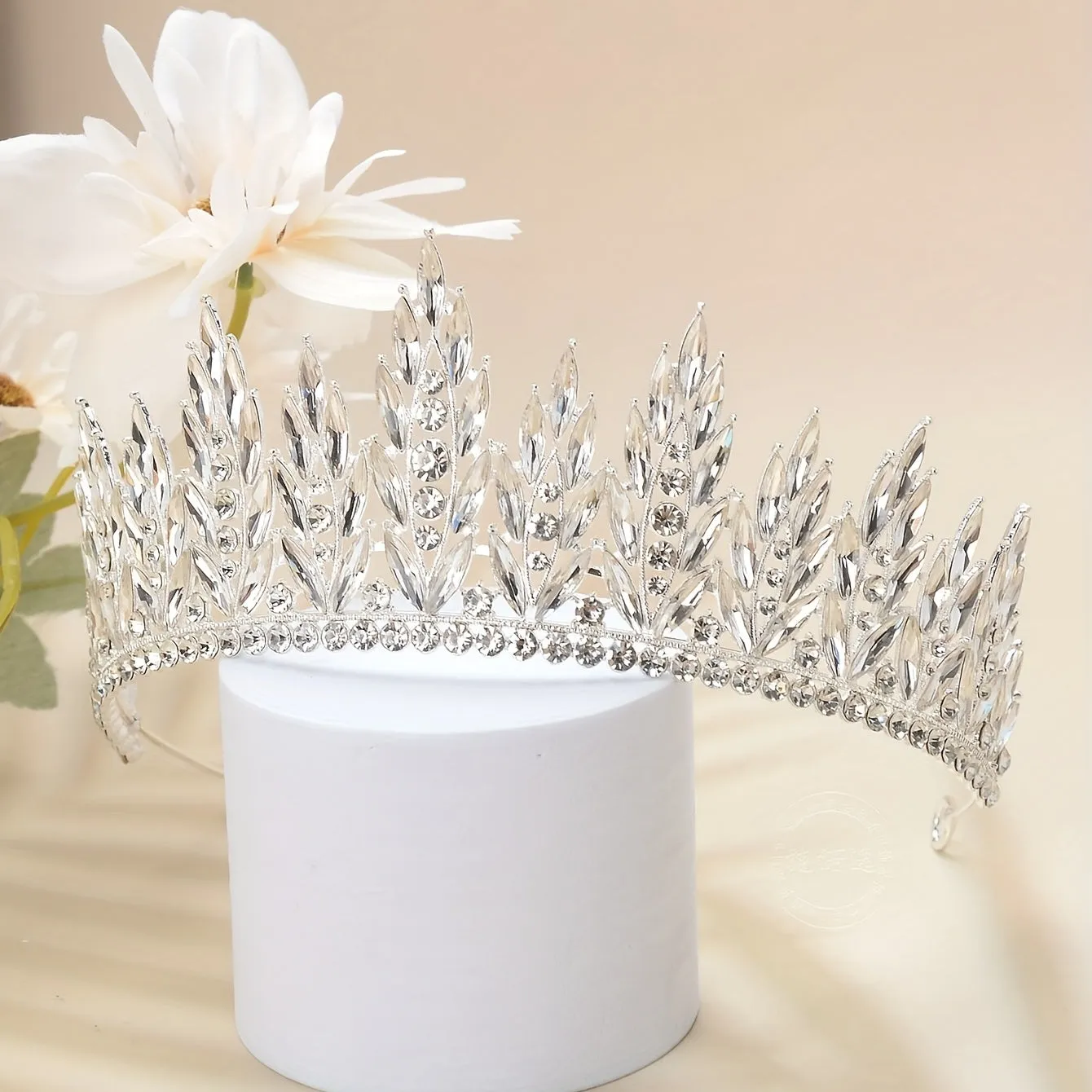 Wedding Tiara Crystal Flower Crown Glitter Headband Rhinestone Headpiece Bridal Wedding Hair Accessories For Women Girls Hair Jewelry For Party Prom