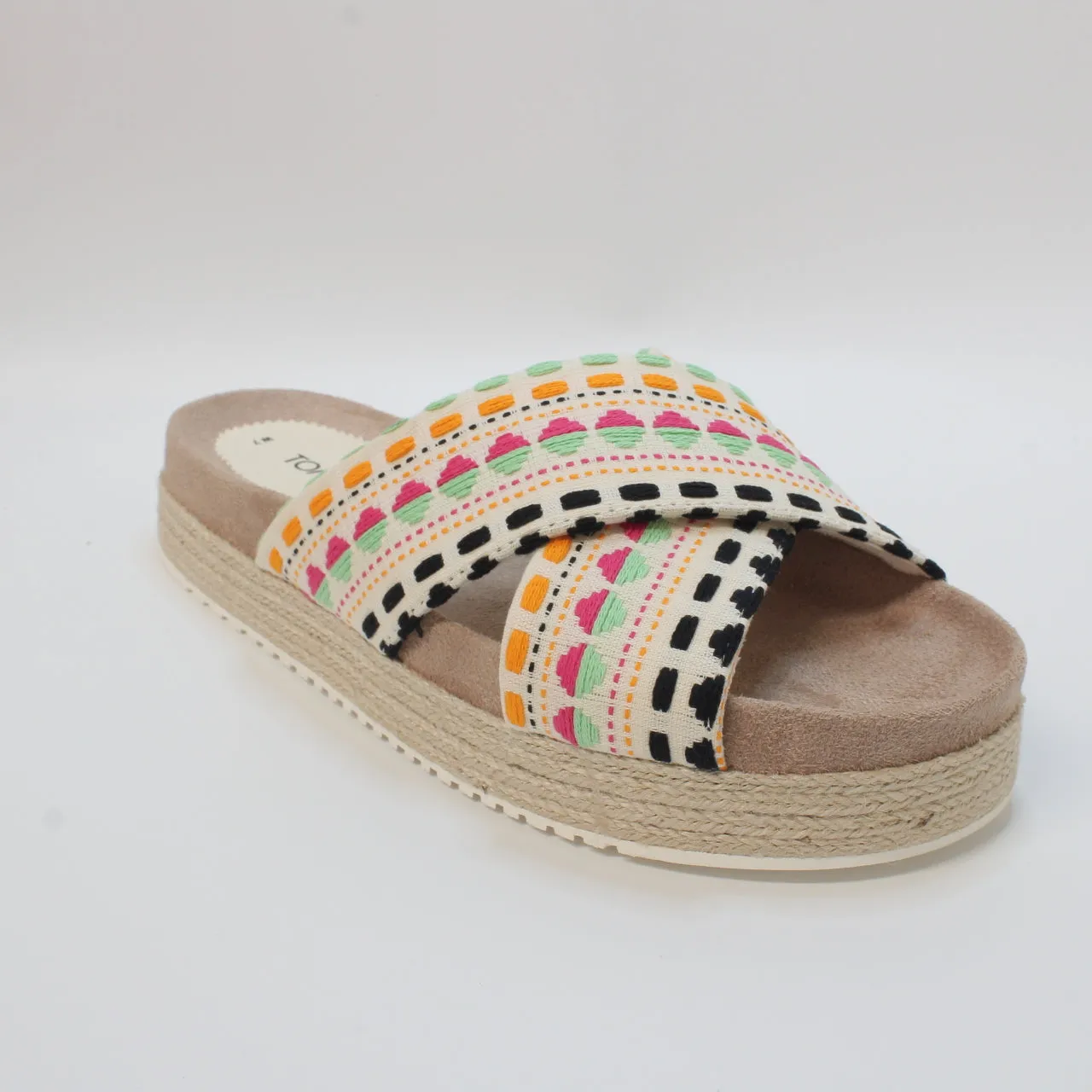 Womens Toms Paloma Slide Natural Multi Woven